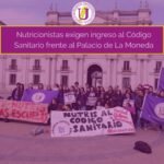 Nutricionistas exigen ingreso al Código Sanitario frente al Palacio de La Moneda